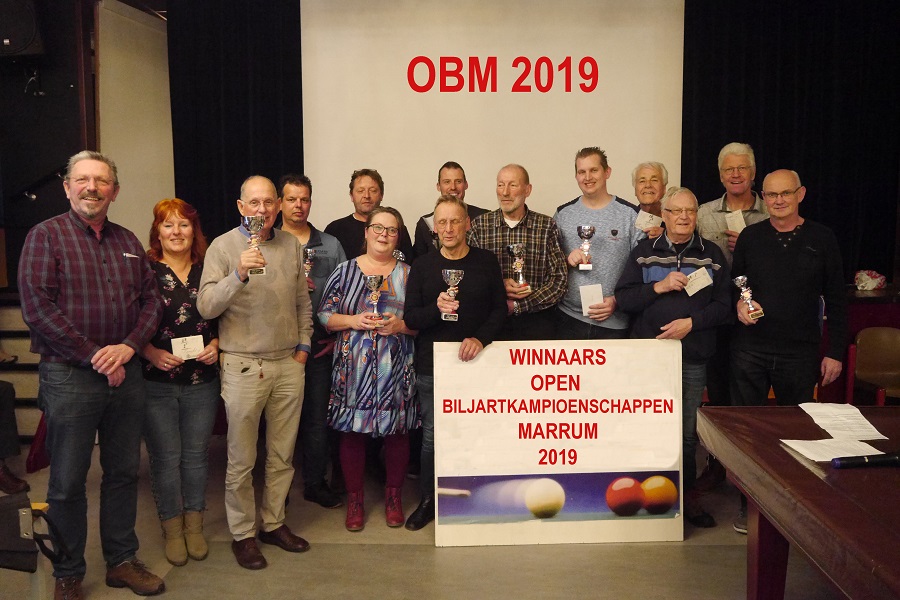 winnaars biljarttoernooi 2019