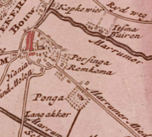 fragment Schotanuskaart marrum 1718l