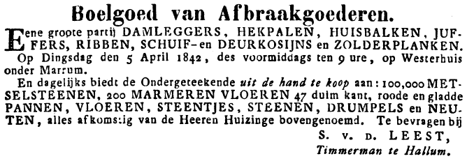 Westerhuis afbraakgoederen LC1842