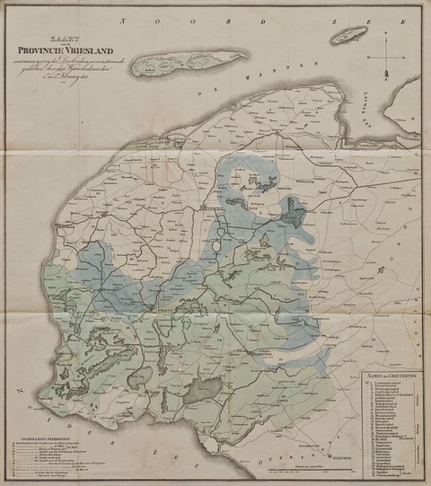 kaart watersnood 1825 j van leeuwen